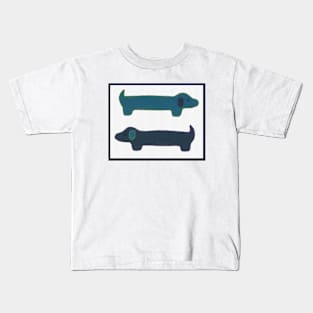 2 Mini Dachshunds #2 Digitally Enhanced Image Kids T-Shirt